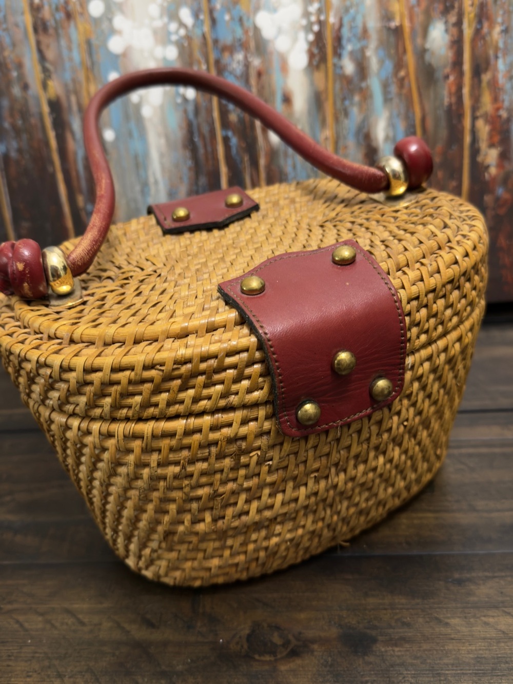 Etienne Aigner VINTAGE 1960's ETIENNE AIGNER Handmade Wicker Basket Handbag - Picture 5 of 12